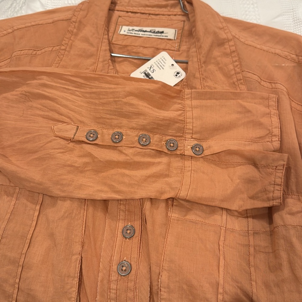 NWT Free People We the Free Sheer Luck Cotton Button Up Shirt - Picture 6 of 7